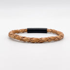 Pulsera 100% cuero trenzado: Color natural