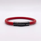 Pulsera de cuero redondo liso: Rojo