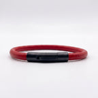 Pulsera de cuero redondo liso: Rojo
