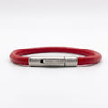 Pulsera de cuero redondo liso: Rojo
