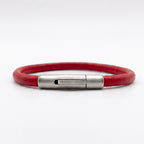 Pulsera de cuero redondo liso: Rojo