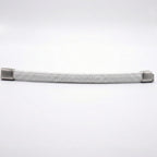 Pulsera de cuero trenzado: Blanco frío