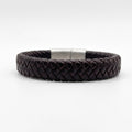 Pulsera de cuero trenzado natural: Café Oscuro