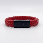 Pulsera cuero trenzado: Rojo