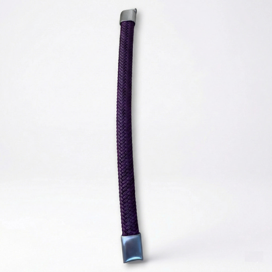 Pulsera de cuero trenzado: Violeta Índigo