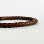 Pulsera de cuero trenzado 5 mm: Marrón oscuro