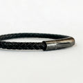 Pulsera de cuero trenzado 5 mm: Negro