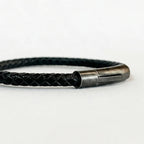 Pulsera de cuero trenzado 5 mm: Negro