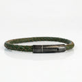 Pulsera de cuero trenzado 5 mm: Verde musgo