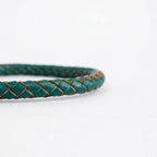 Pulsera de cuero trenzado 5 mm: Verde Oscuro