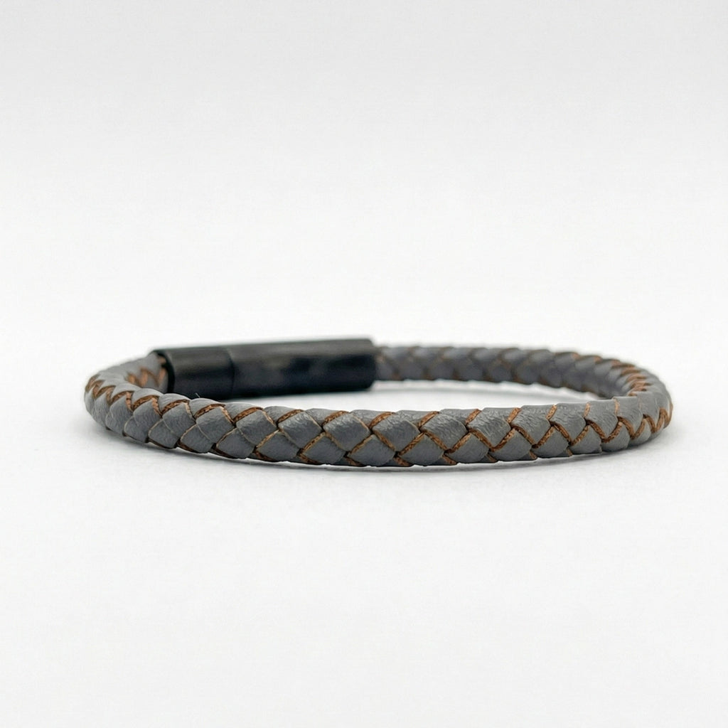 Cuero trenzado 5 mm: Gris Oscura