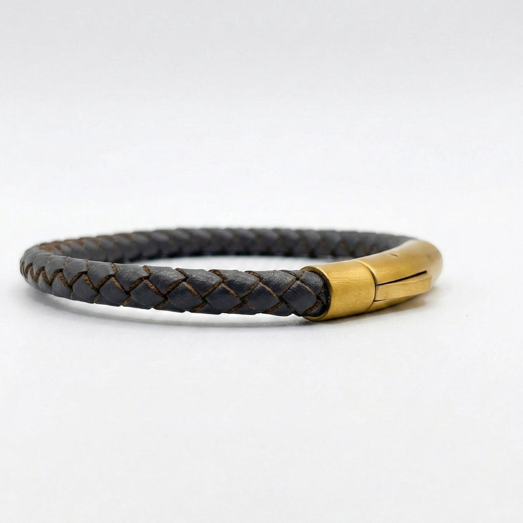 Cuero trenzado 5 mm: Gris Oscura