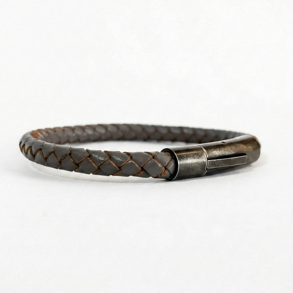 Cuero trenzado 5 mm: Gris Oscura