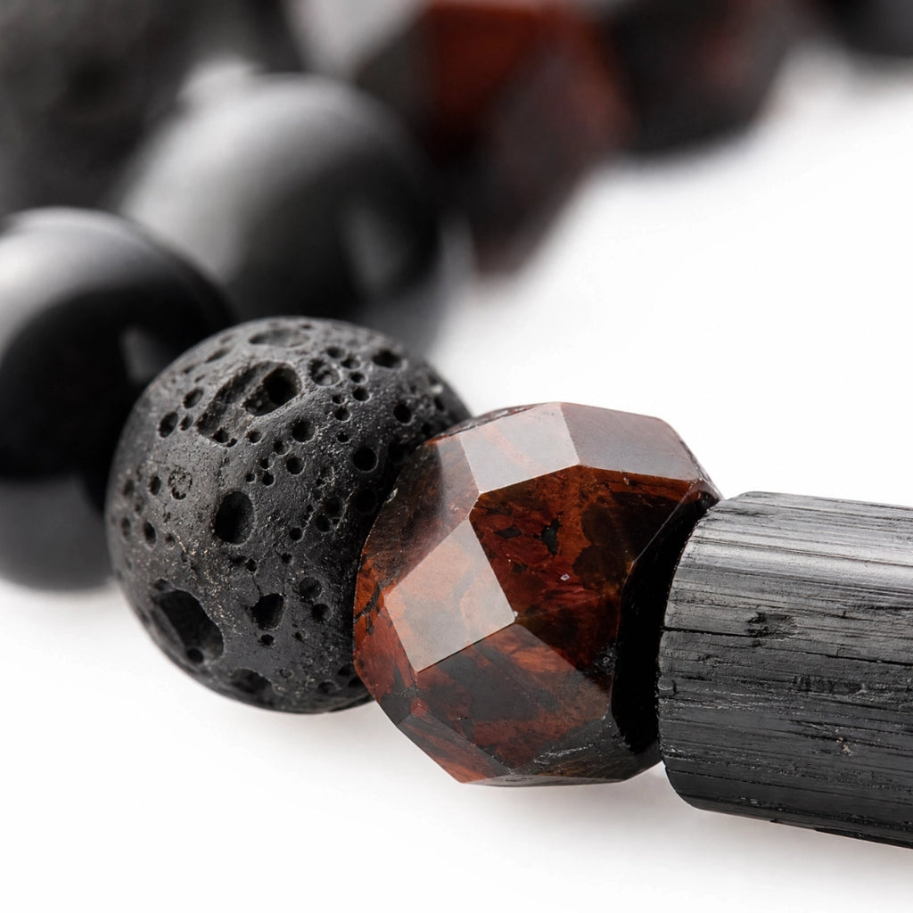 Pulsera Obsidiana Roja Facetada
