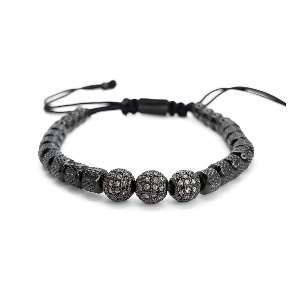 Pulsera para hombre en acero inoxidable con piedras de circonia cúbica
