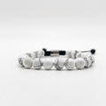 Pulsera de Howlita Blanca para Hombre con Nudo Corredizo