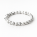 Pulsera howlita, detalle vetas grises naturales