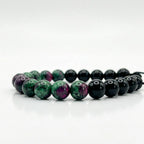 Vista lateral de pulsera hecha con nylon resistente encerado para hombres