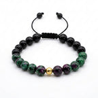 Pulsera ajustable con nudo corredizo para hombre, piedra ónix shiny 