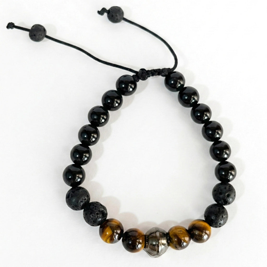 Pulsera volcánica, ónix con nudo corredizo | The Mandalorian