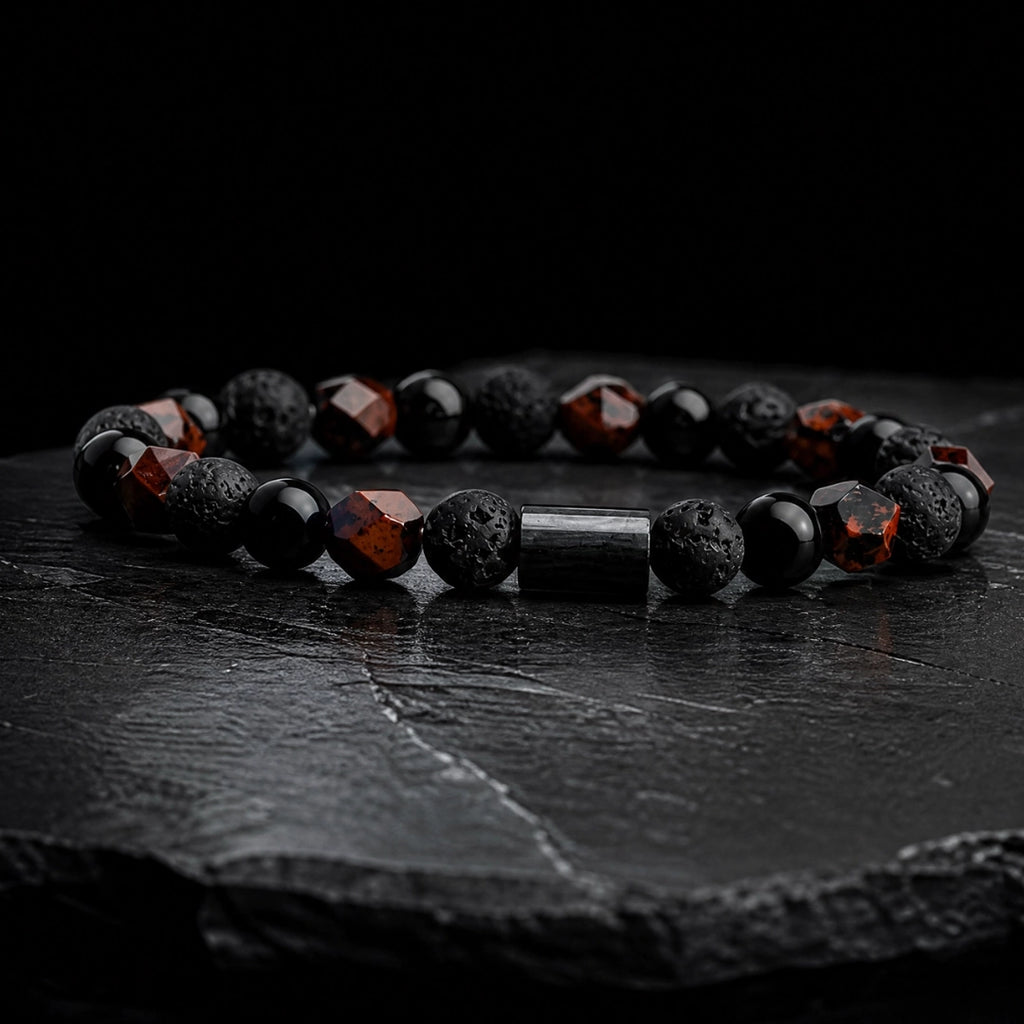 Pulsera Obsidiana Roja Facetada