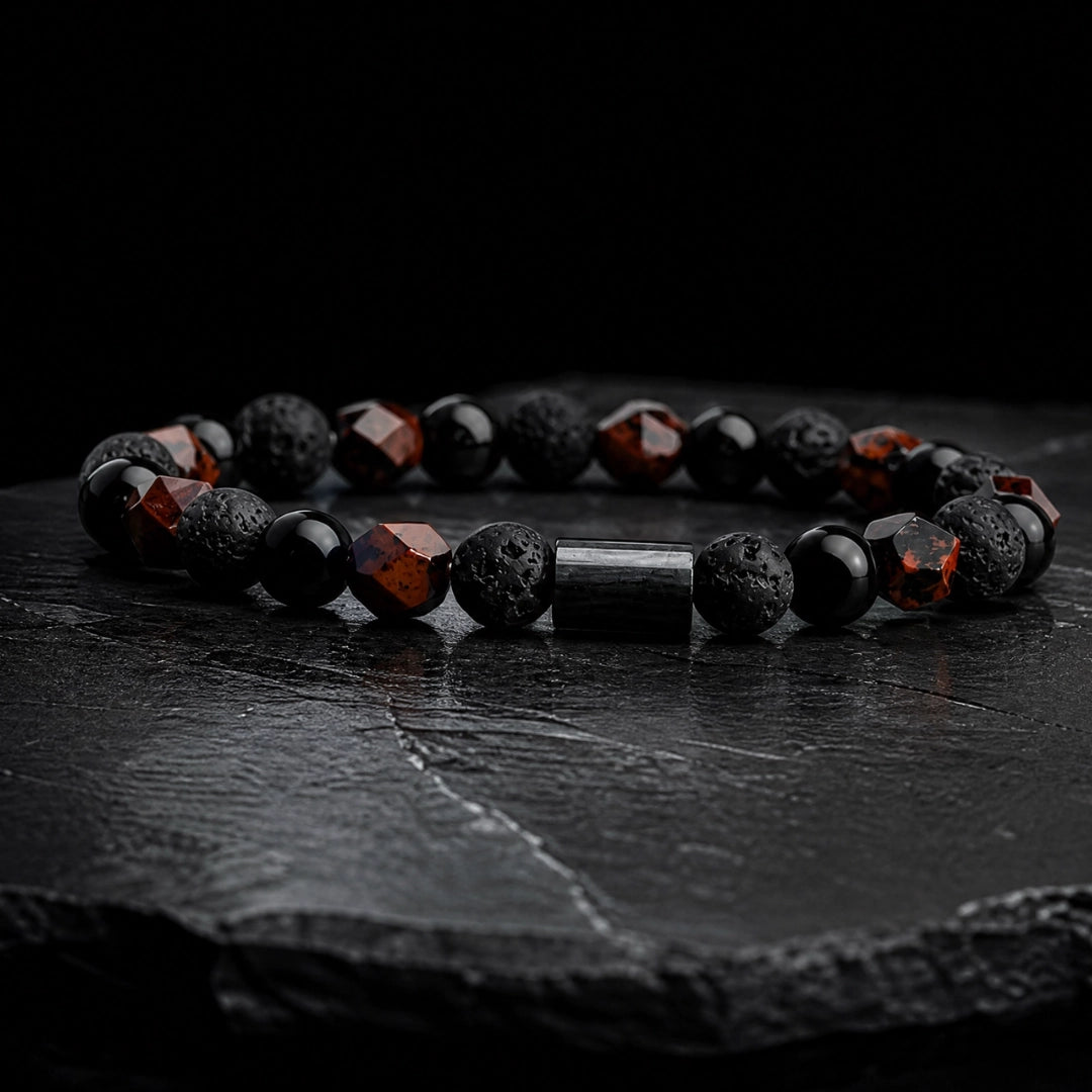 Pulsera Obsidiana Roja Facetada