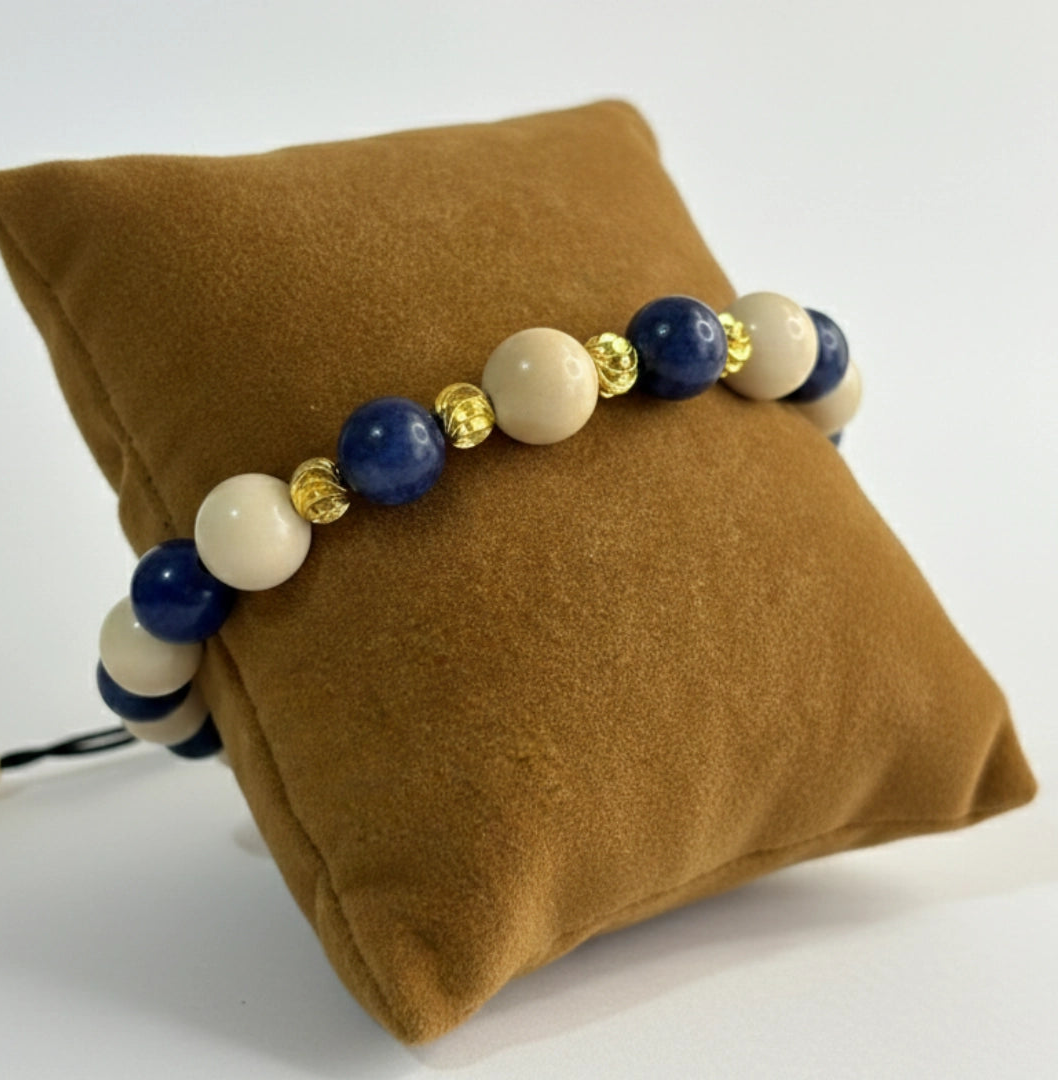Accesorio de moda hombre Sodalita y Cerámica diseño exclusivo KRV Colombia.