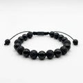 Pulsera Turmalina Negra Natural y Piedra Volcánica