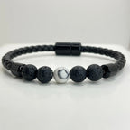 Pulsera de cuero  pino blanco para hombre. 