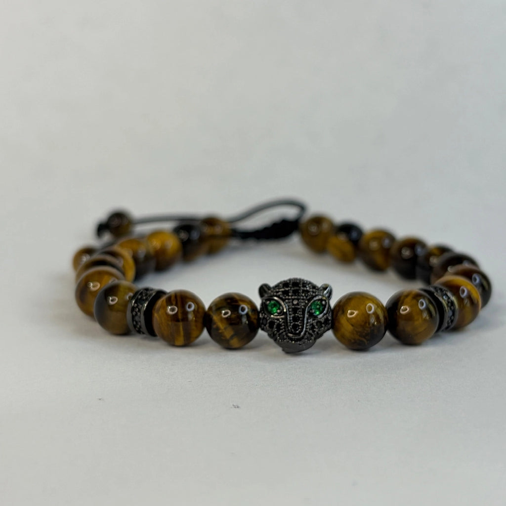 Pulsera Leopardo Africano: Ojo de Tigre 8 mm