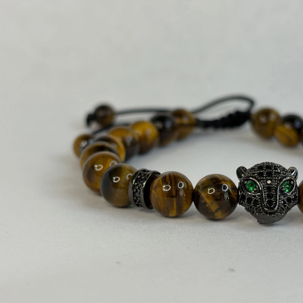 Pulsera Leopardo Africano: Ojo de Tigre 8 mm