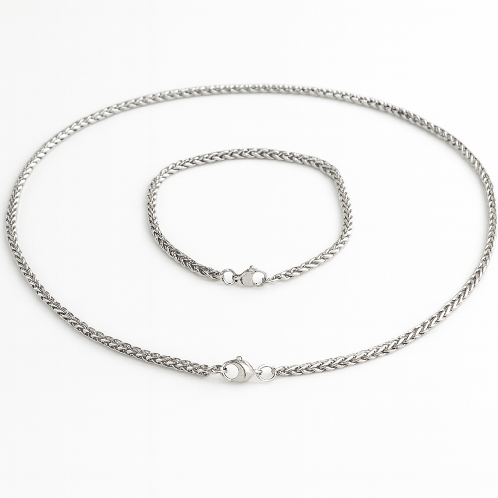 Set de collar y pulsera de acero inoxidable para hombre, accesorios krv. Envios gratis y contraentrega disponible a toda Colombia