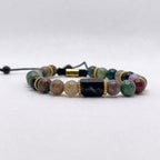 SET 2 pulseras: cuero y Ágata India