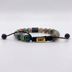 SET 2 pulseras: cuero y Ágata India
