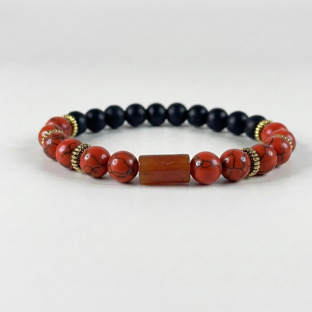 Pulsera natural TURQUESA ROJA 8mm